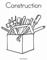 Coloring Construction Tool Box Print sketch template