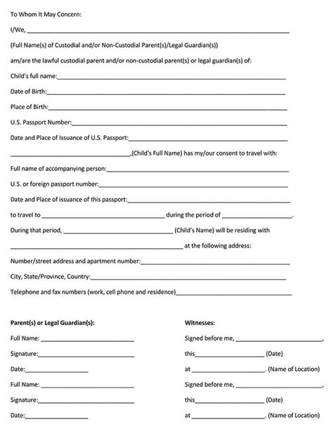 sample permission letter  minor  travel  parents