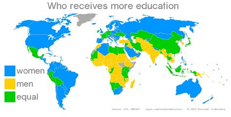 Map Which Sex Receives More Education Worldwide