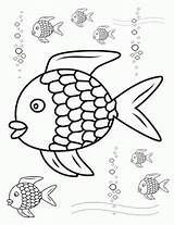 Coloring Fish Rainbow Pages Outline Book Walleye Activities Sheets Regenbogenfisch Character Fishing Kids Clipart Template Der Print Printable Story Rod sketch template