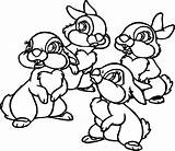 Coloring Thumper Pages Sisters Bunny Miss Thumpers Four Bambi Cartoon Disney Wecoloringpage sketch template
