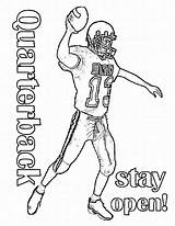 Coloring Football Pages Kids Printable Quarterback Player Bowl Super Print Sunday Template Sports Manning Peyton Raiders Greenbay Popular Comments Coloringhome sketch template