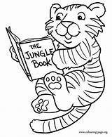 Tiger Coloring Reading Baby Pages Tigers Cute Book Colouring Printable Template Clipart Animals Bubbles Templates Cub Animal Jungle Shape Books sketch template