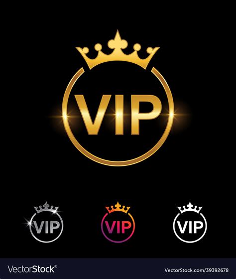 golden vip letters sign royalty  vector image