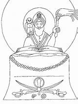 Guru Sahib Granth Sikh Colouring Sheets Ji Size Gif sketch template