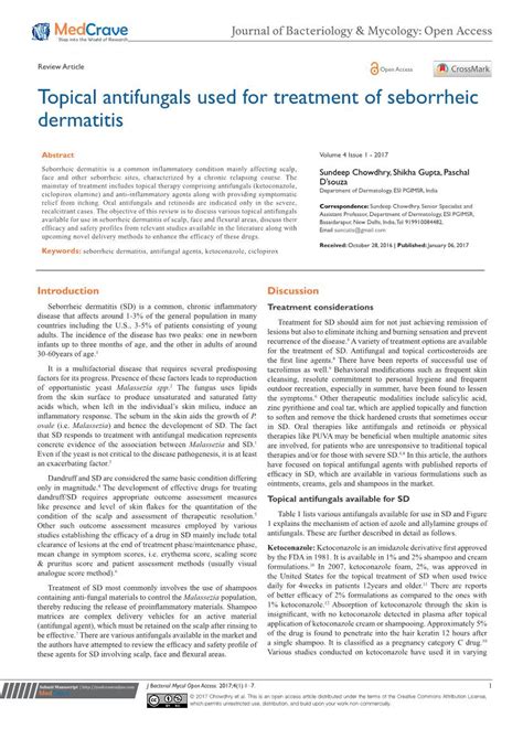 Topical Antifungals Used For Treatment Of Seborrheic Dermatitis Docslib