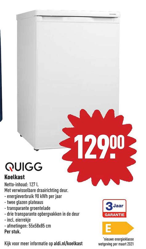 quigg koelkast aanbieding bij aldi foldersnl