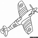 Spitfire Kolorowanki Guerre Avion Samoloty Supermarine Airplanes Darmowe Thecolor Samolotami Dzieci Tracing Ugu sketch template