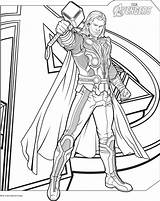 Thor Coloring Kids Pages Super Heroes sketch template
