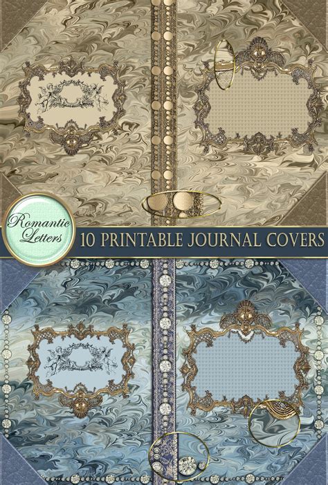 printable junk journal covers kit digital scrapbook cover etsy