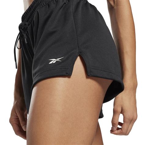 Buy Reebok Womens Workout Ready Knit Poly Training Shorts Black