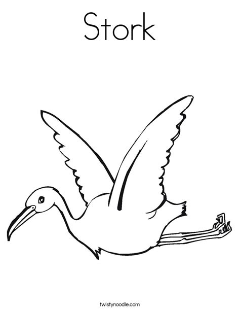 stork coloring page twisty noodle