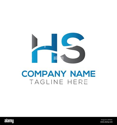 letter hs logo design vector template initial linked letter hs vector illustration stock vector