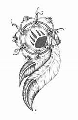 Dream Catcher Dreamcatcher Tattoo Tattoos Coloring Tribal American Native Catchers Bear Drawing Pages Paw Wolf Indian Dreamcatchers Claw Drawings Designs sketch template