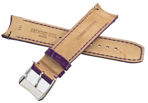 genuine raymond weil mm dark purple leather  band strap ebay