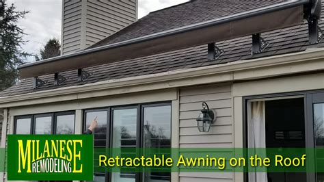 retractable awning installed   roof outdoor living expert youtube