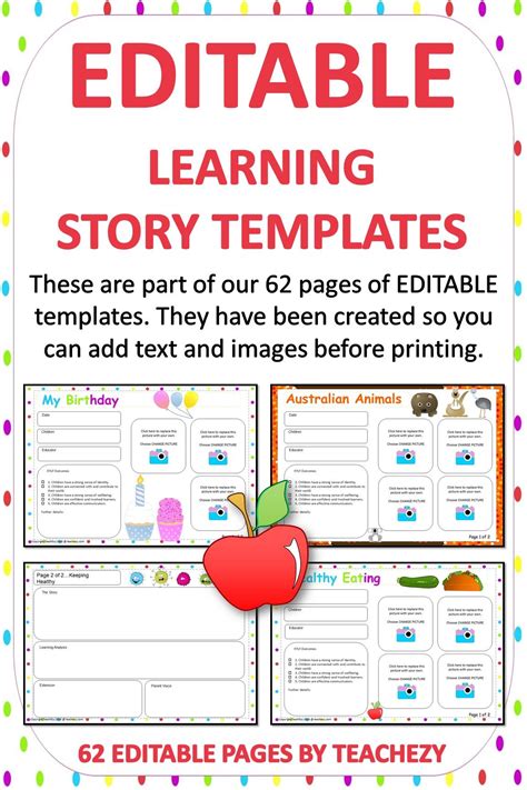 editable learning story templates due  popular demand