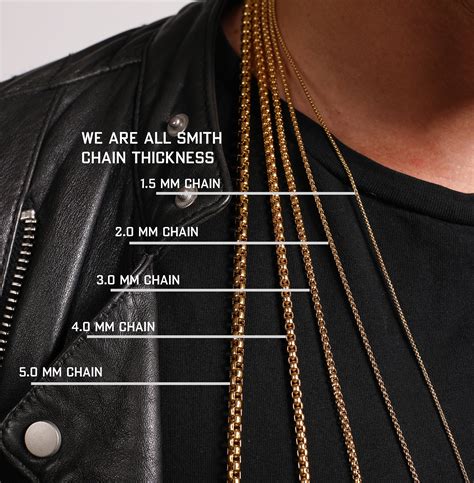 difference between necklace chain thickness — we are all smith