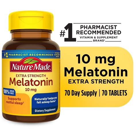 Nature Made Extra Strength Melatonin 10mg Tablets 70 Ct Pick Up In