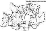 Firewolf Pups Pup Lineart Sheet Wolves sketch template