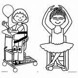 Coloring Pages Disabilities Kids Needs Special Popular Child sketch template