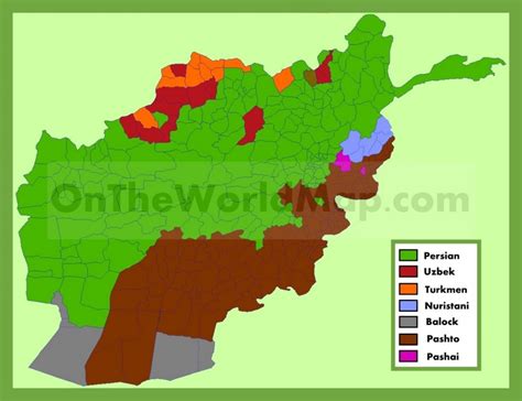 map  languages  afghanistan ontheworldmapcom