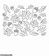 Leaves Coloring Fall Falling sketch template