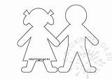 Paper Doll Printable Templates Template Chain Pdf People Coloringpage Eu sketch template