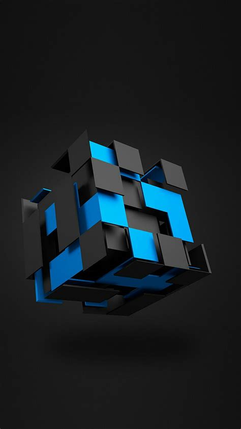 cube abstract black hd phone wallpaper peakpx