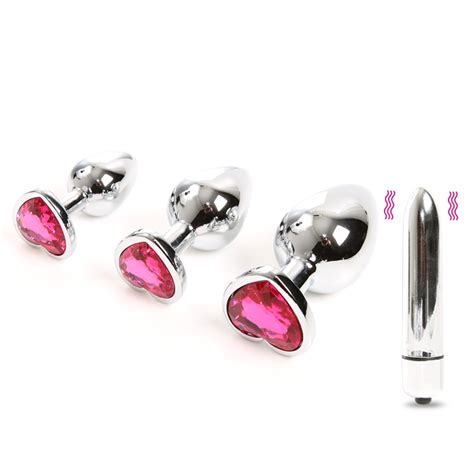 stainless steel anal beads intimate crystal smooth butt plug bullet