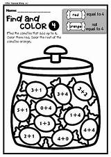 Math Coloring Kindergarten Addition Fact Distance Worksheets Learning Preview sketch template