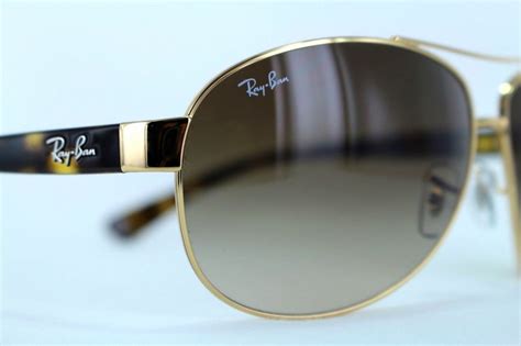 Ray Ban Sunglasses Aviator 3386 001 13 63 Gold Tortoise Brown Gradient
