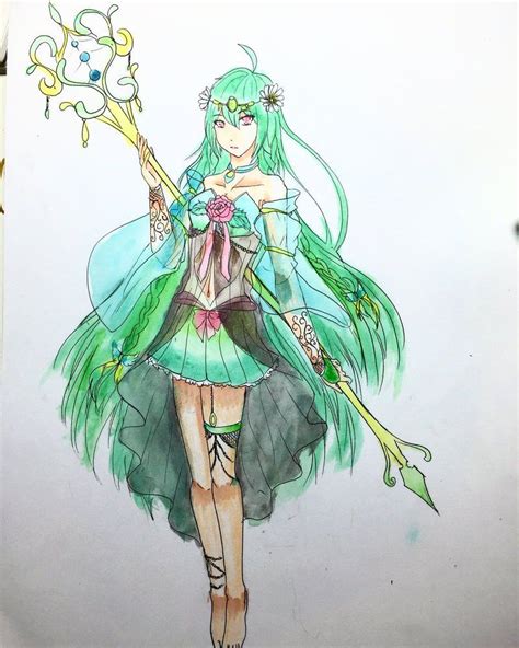 nature goddess oc  dystalsketch nature goddess manga anime girl