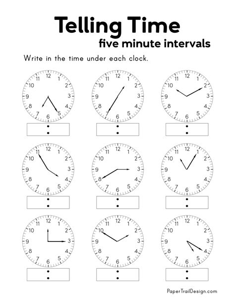 grade  telling time worksheet read  clock  minute intervals