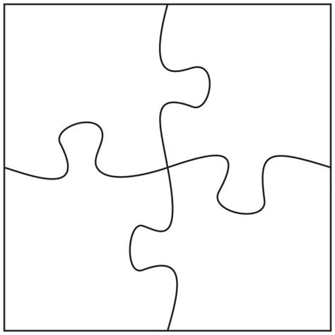 jigsaw puzzle blank vector   pieces stock vector  binik