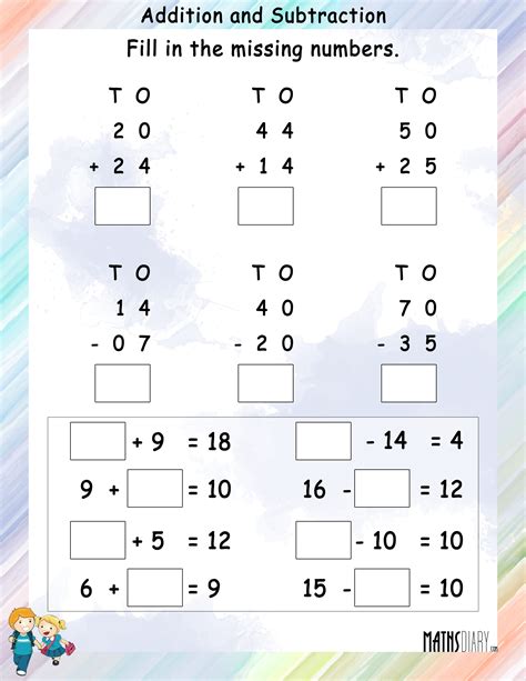 addition subtraction math worksheets mathsdiarycom