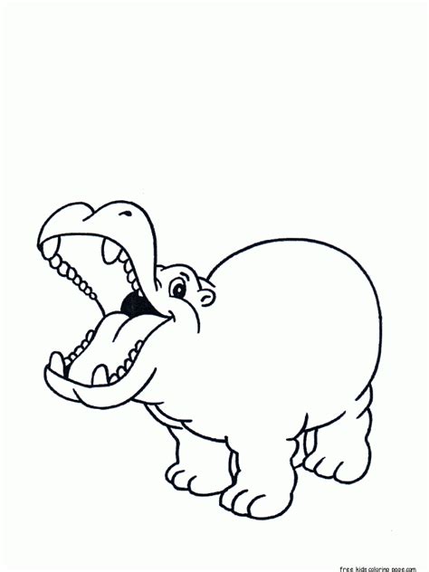 printable animal  hippo coloring pages  kids coloring