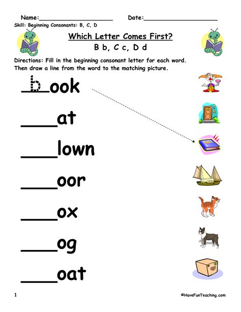 beginning sounds kindergarten phonics worksheets phonics activities