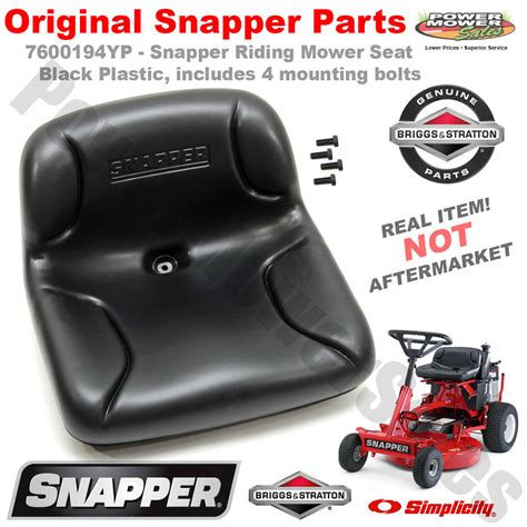 yp snapper riding mower seat  black plastic  mounting bolts oem  ebay