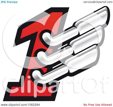 Clipart Racing Number One With Mufflers 1 Royalty Free
