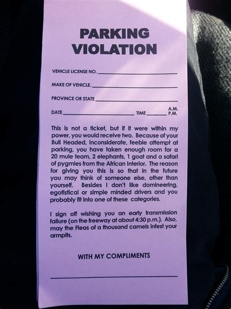 fake parking ticket  printable walden wong