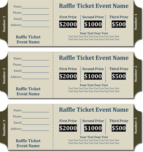 numbered raffle ticket template