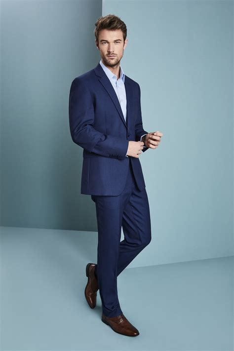 contemporary mens modern fit blue suit