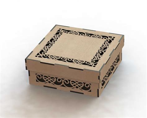 laser cut box  lid template dxf file   axisco