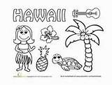 Hawaii Coloring Pages Luau Hawaiian Printable Kids Themed Theme Crafts Sheets Preschool Worksheets Worksheet Party Kindergarten Education Color Summer Hawaiin sketch template