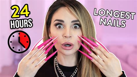 wearing super long acrylic nails for 24 hours challenge win big sports