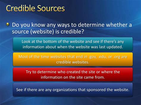 finding credible sources powerpoint