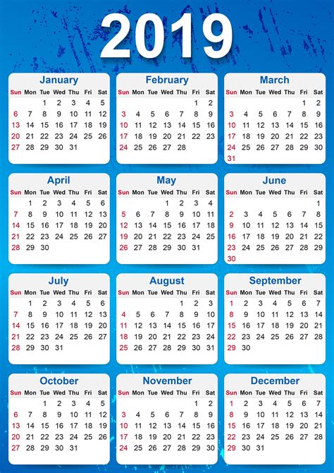 printable yearly calendar  ai vector print template