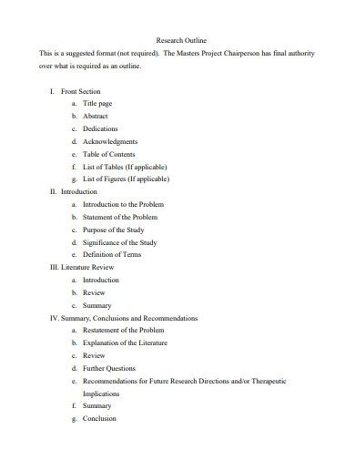 research outline examples   ms word  examples