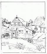 Coloring Cabin Log Pages Woods House Drawing Adults Clipart African Sketch Printable Town Hut School Getdrawings Pioneer Old Popular Library sketch template